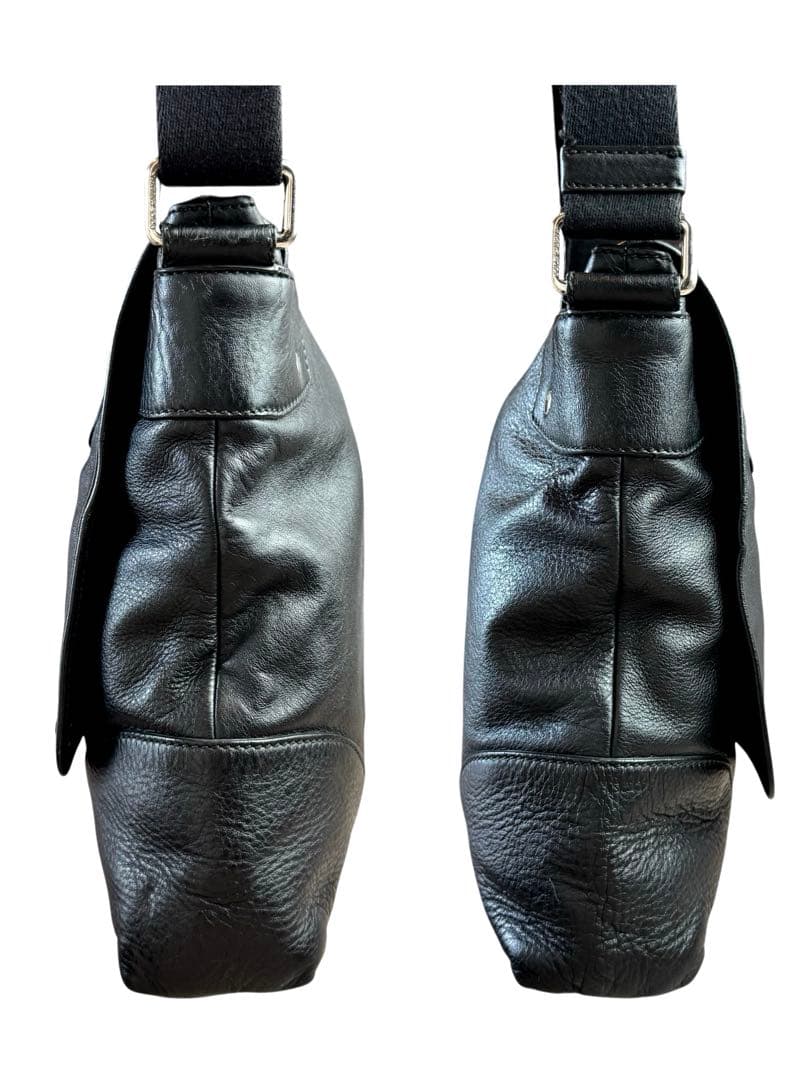 【美品】DOLCE&GABBANA　ショルダーバッグ　メッセンジャー　レザー　黒