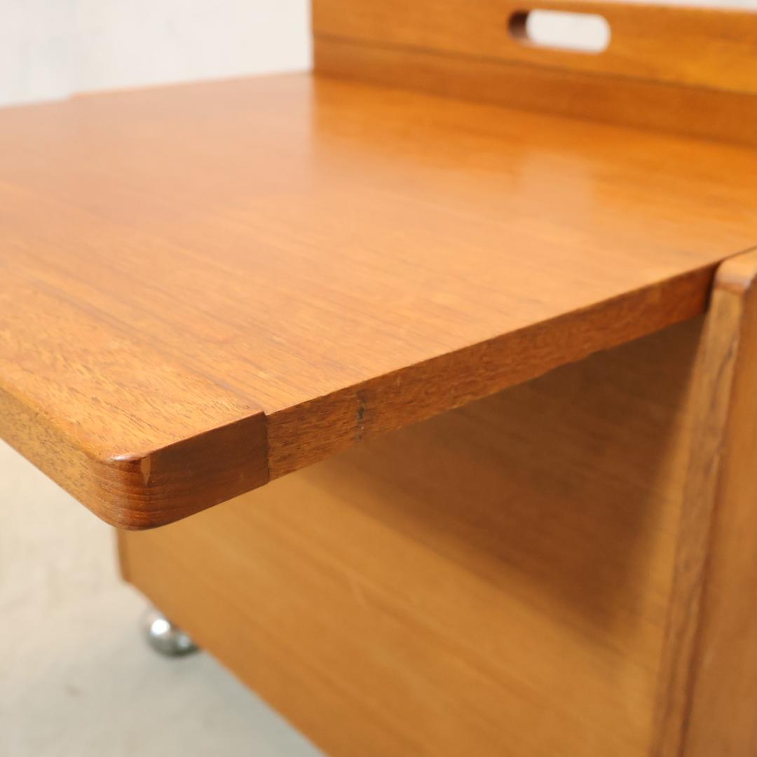 北欧ヴィンテージ バーサイドテーブル バタフライテーブル チーク材 キャスター付