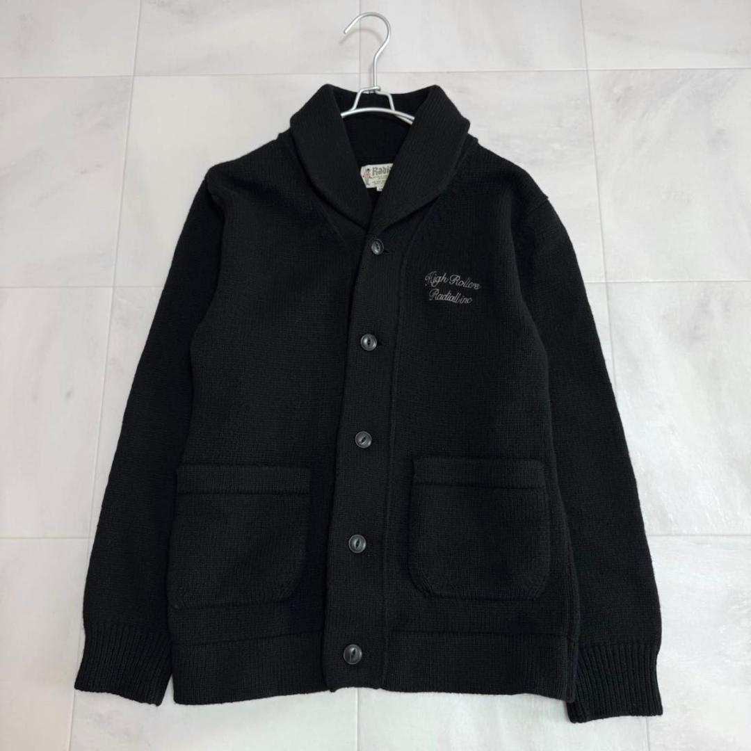 RADIALL ラディアル ニットカーディガン 黒 Mサイズ 刺繍入り