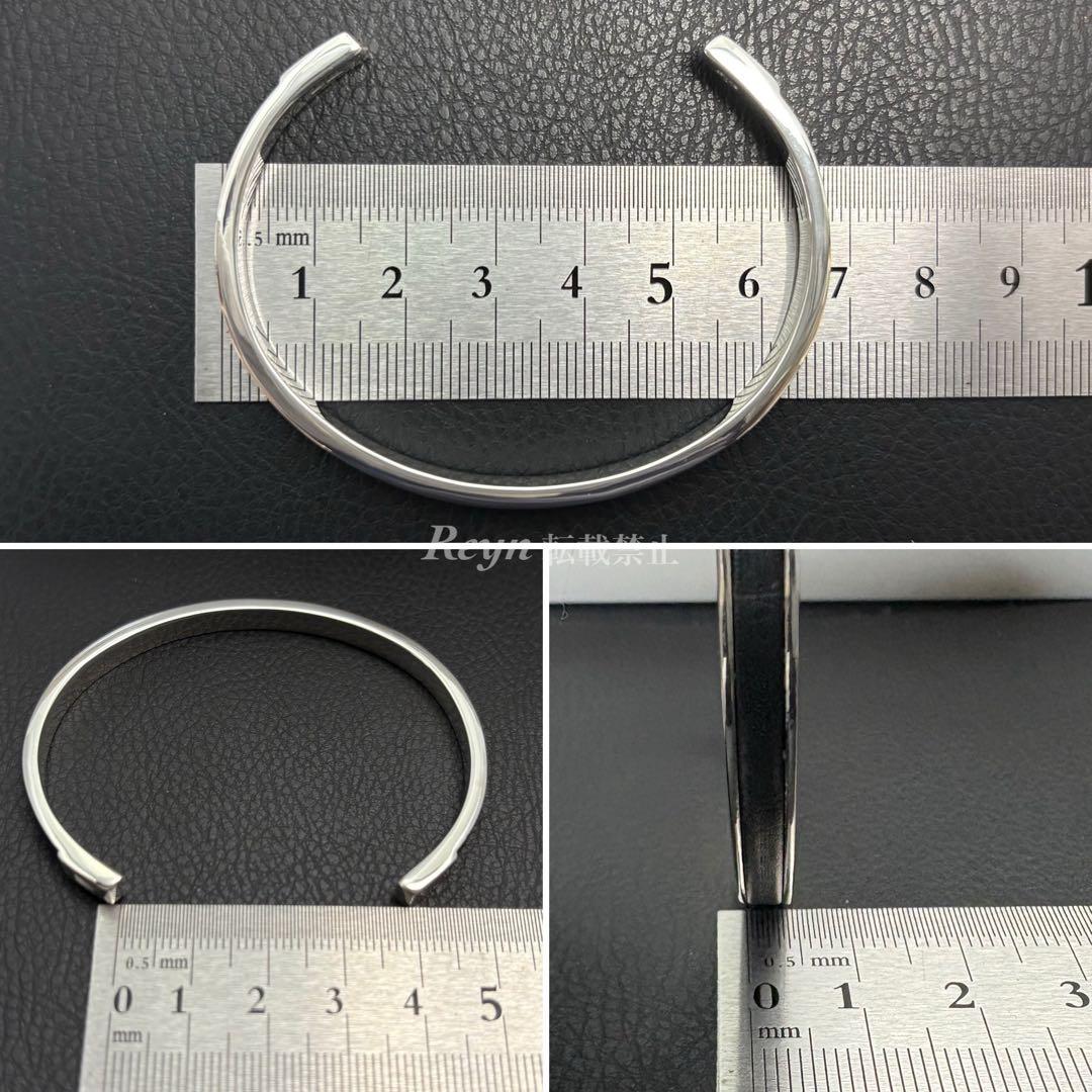 [新品仕上済] GUCCI シルバー 925 レザー バングル ブレスレット