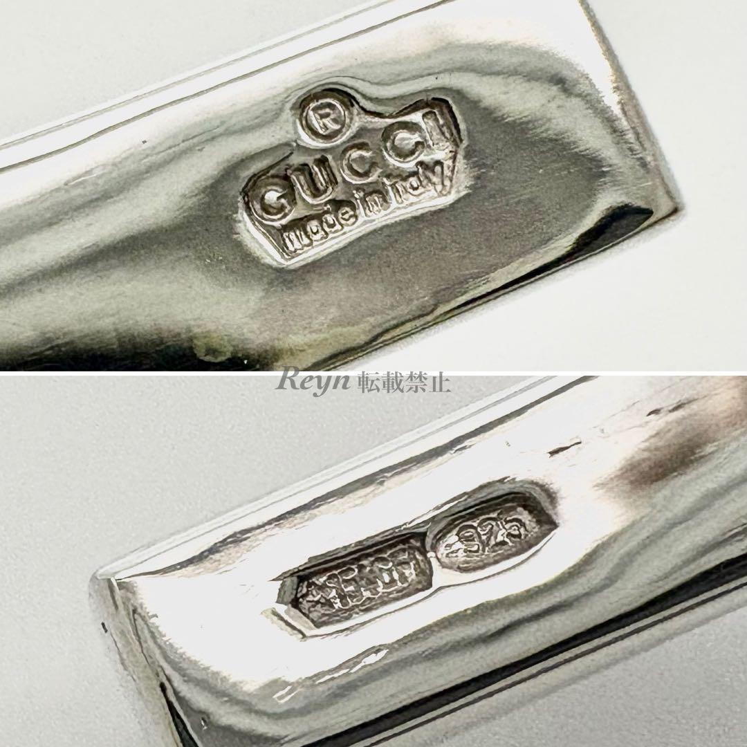 [新品仕上済] GUCCI シルバー 925 レザー バングル ブレスレット