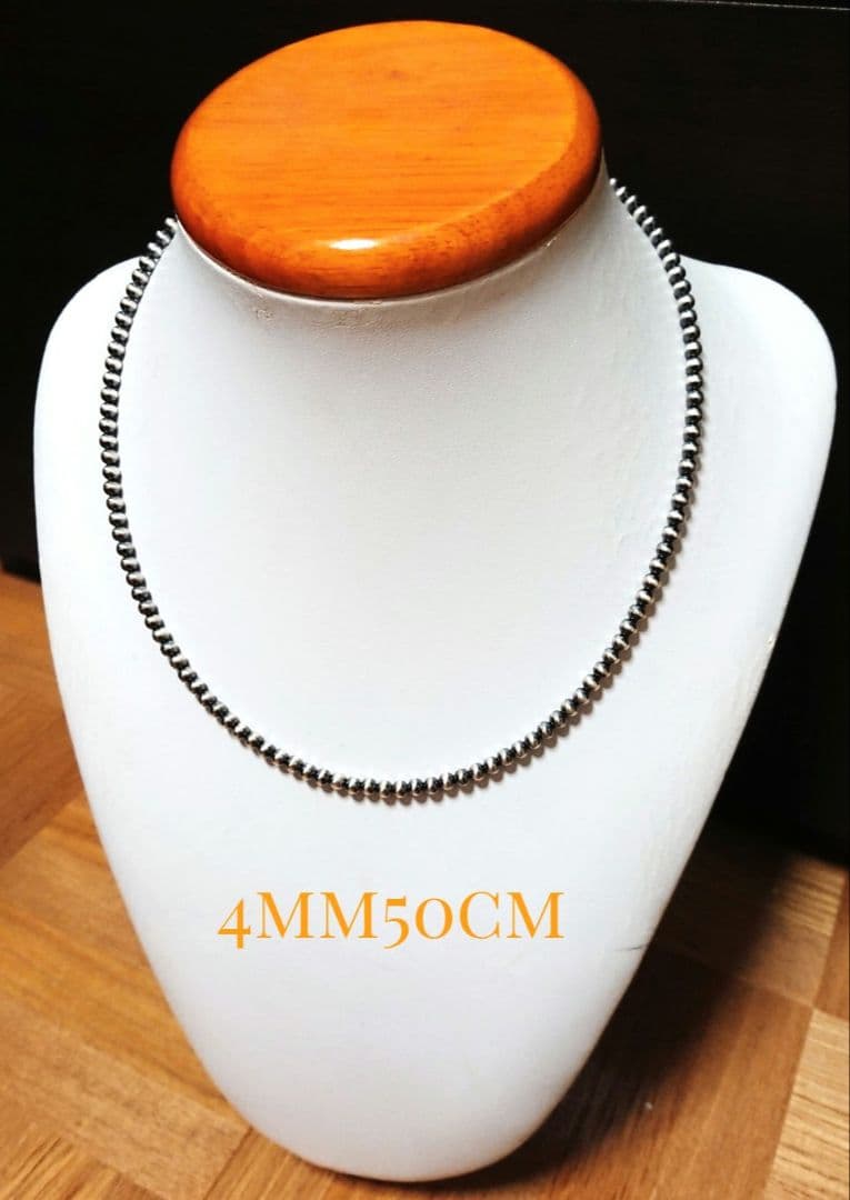 新品※ナバホパールネックレス 一連 4ミリ インディアン 50cm アジャスター