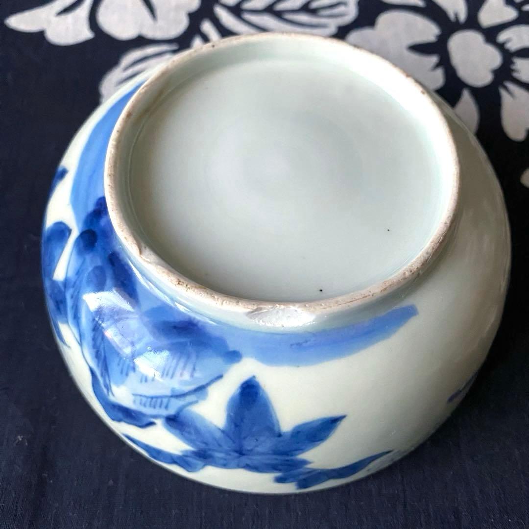 江戸時代中期・古伊万里　食籠・蓋物　染付牡丹柄　茶道具　菓子入れ　時代物・骨董