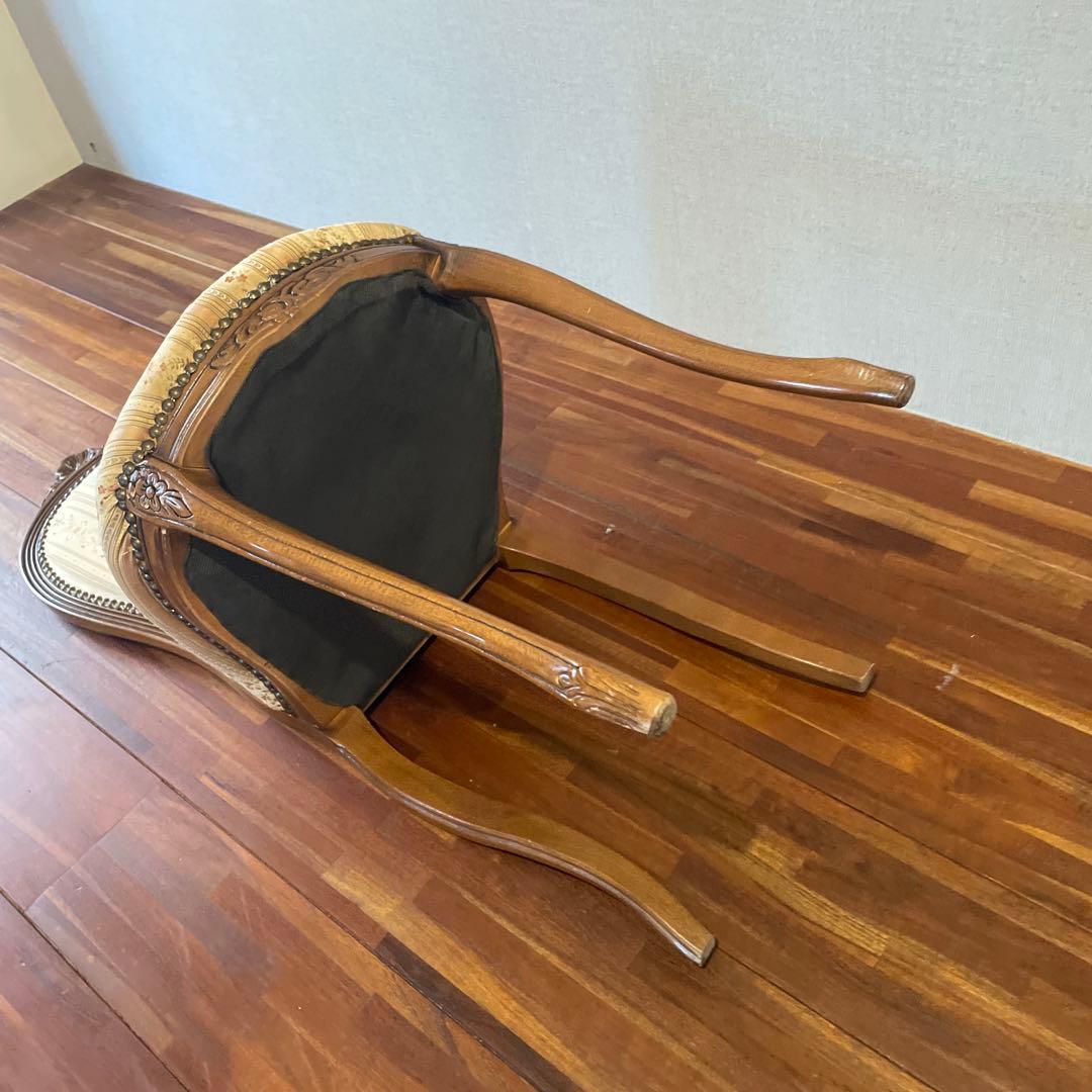 【即購入禁止】アンティーク チェア 木製 ダイニングチェア ストライプ