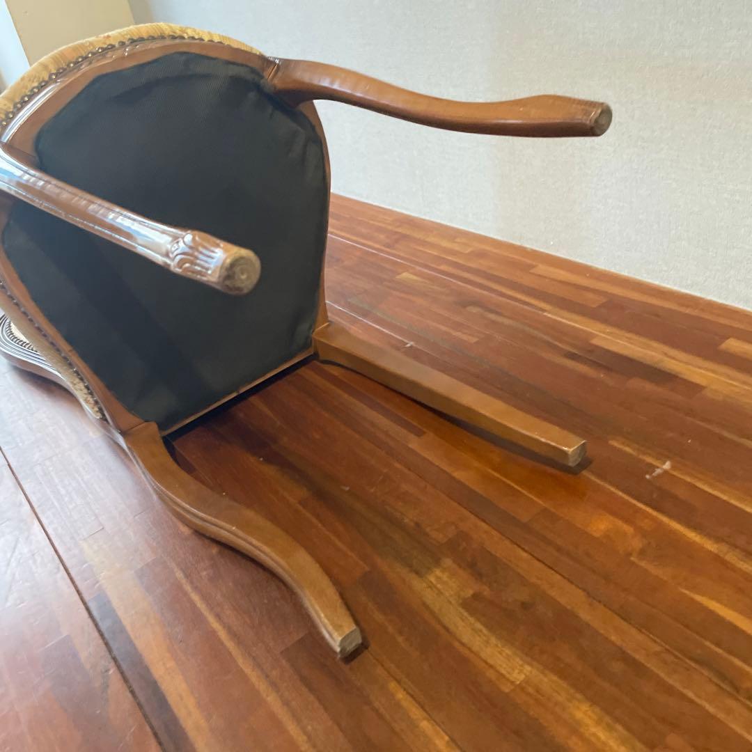 【即購入禁止】アンティーク チェア 木製 ダイニングチェア ストライプ