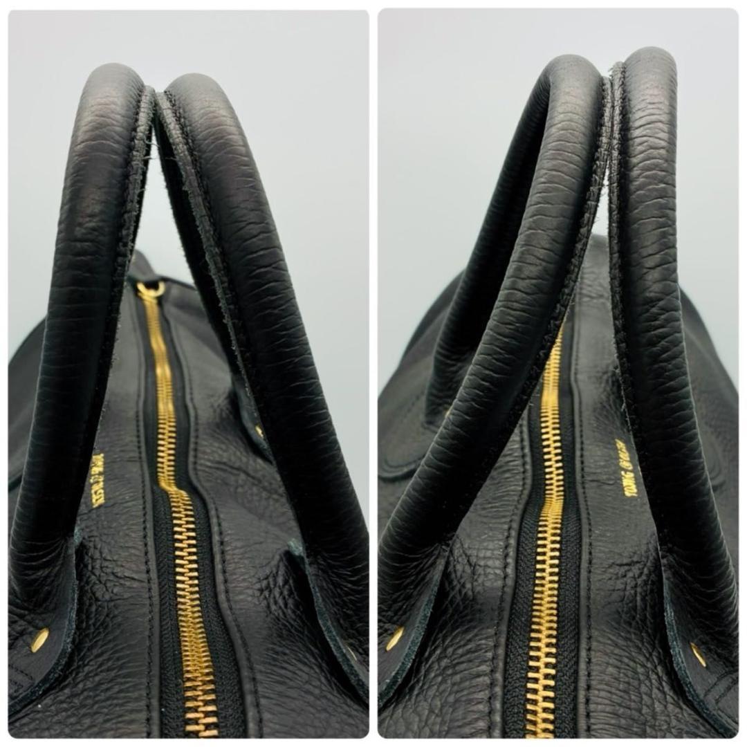 ヤングアンドオルセン ボストンバック レザー ブラック ゴールド金具