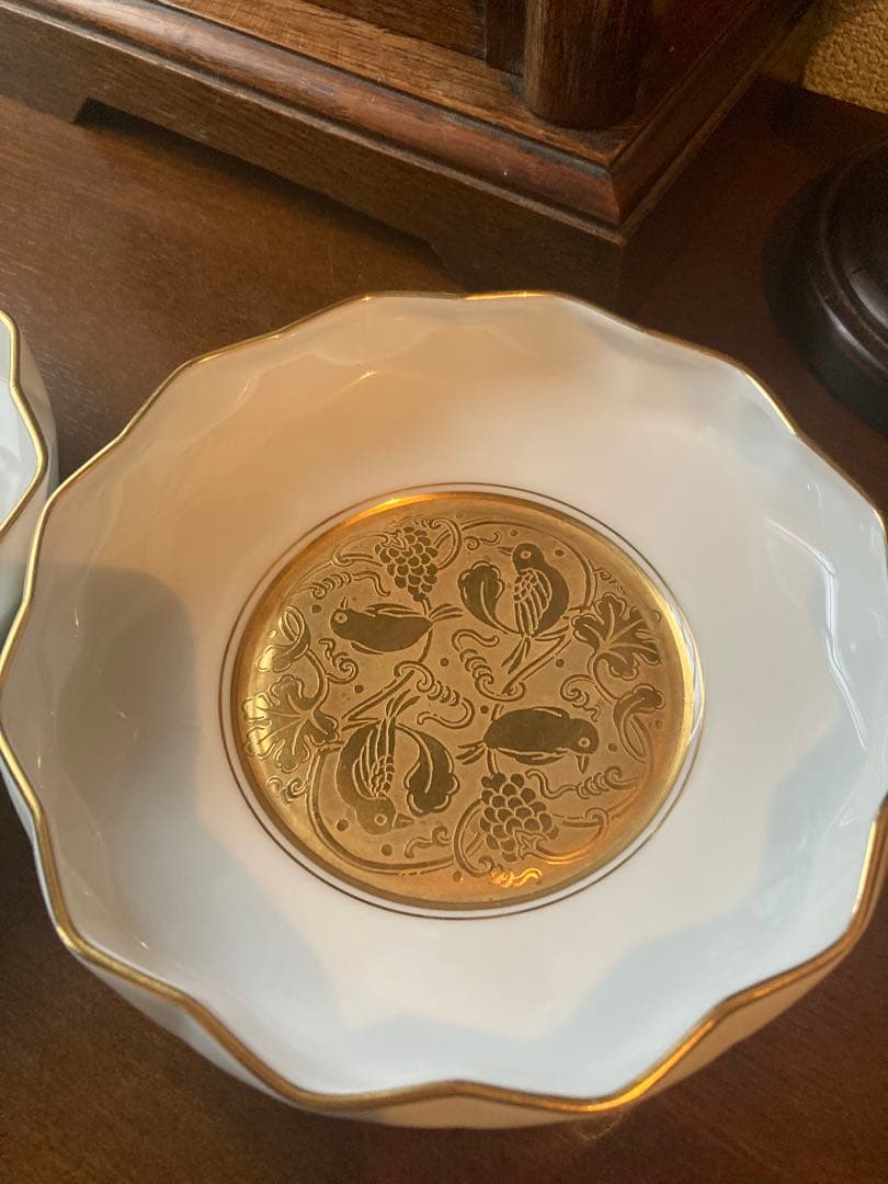 大倉陶園　鳥　金彩　皿　2枚