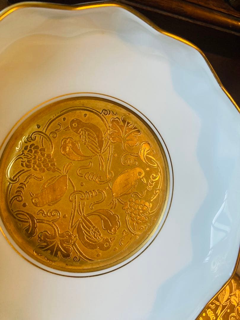 大倉陶園　鳥　金彩　皿　2枚