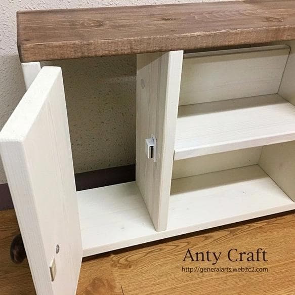 【NEW】トイレ収納棚　目隠し扉2枚付きで便利！ UN/Ｗ 完成品