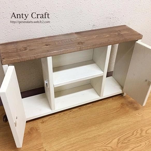 【NEW】トイレ収納棚　目隠し扉2枚付きで便利！ UN/Ｗ 完成品