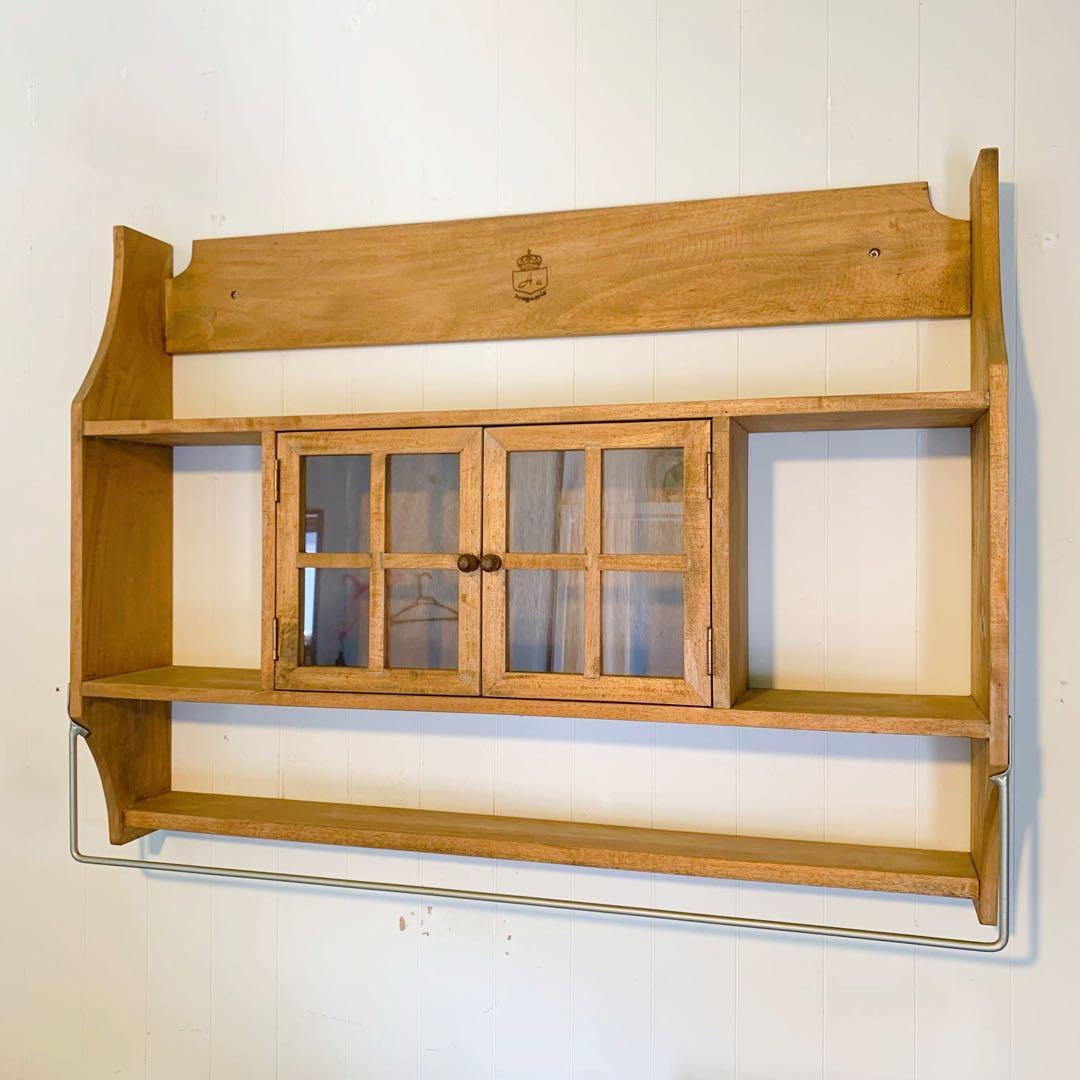 木製オープンシェルフ 扉付き