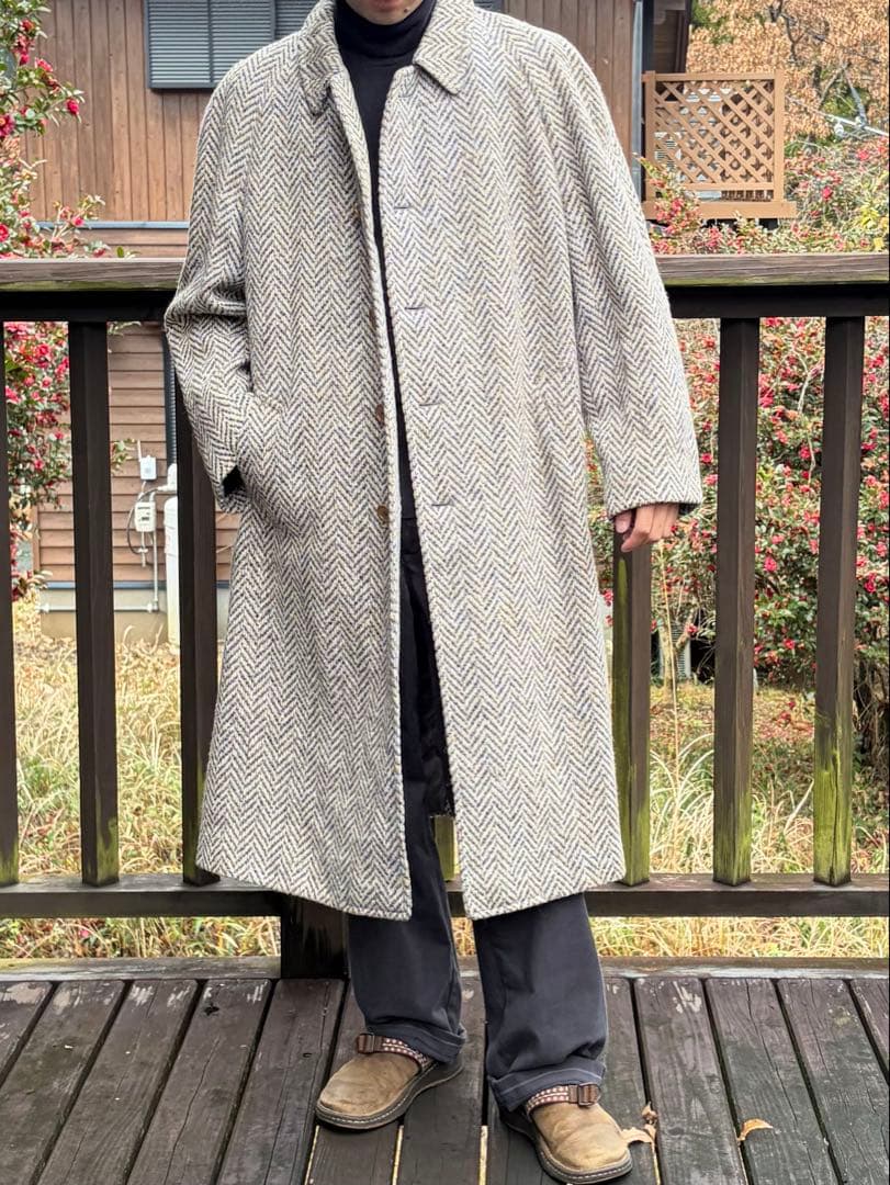 LANVIN ツイードステンカラーコート