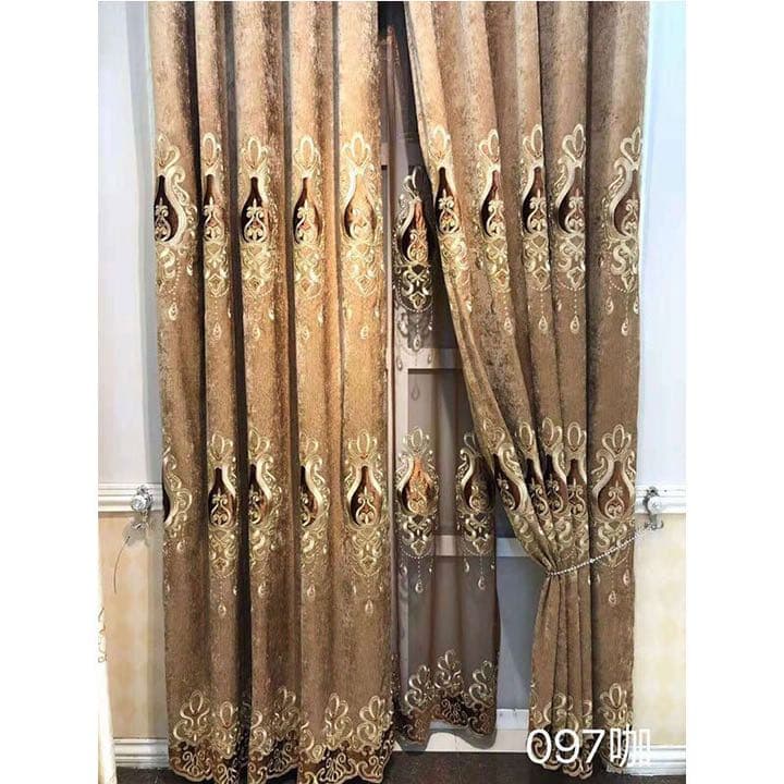 ヨーロピアン　レースカーテン   カーテン　ポールカーテン　刺繍カーテン