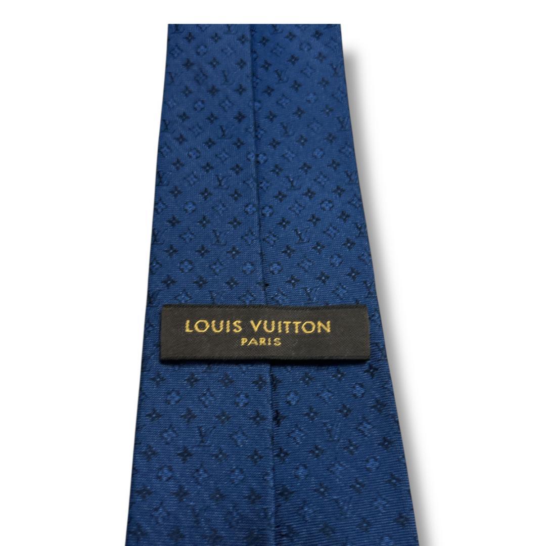 未使用　LOUIS VUITTON モノグラム ネクタイ ネイビー シルク 伊製