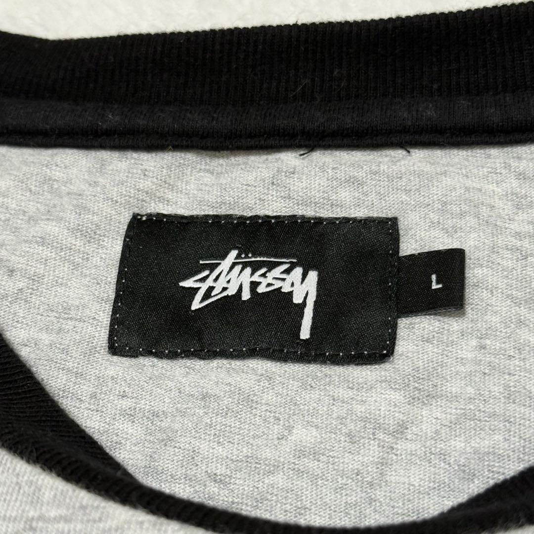 【stüssy】希少80s ラグランスリーブ　長袖カットソー　tシャツ　Lサイズ