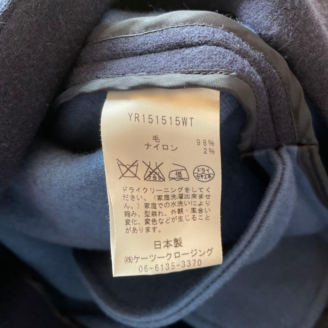 日本製【yori】チェスターコート　ネイビー　ロングコート　F