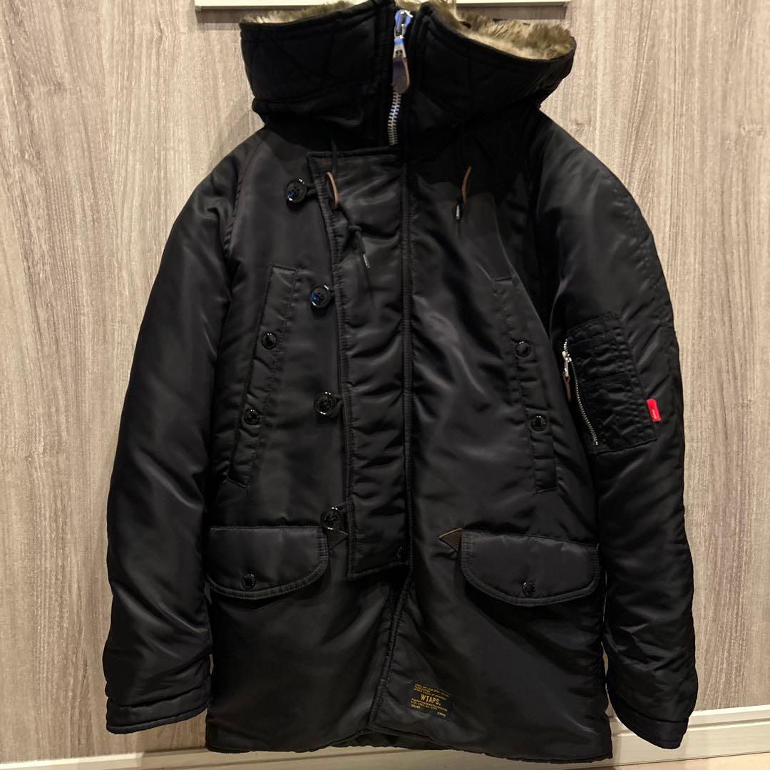 【美品】WTAPS 高級フライトナイロンジャケット ファー付き 赤タグ 古着 S