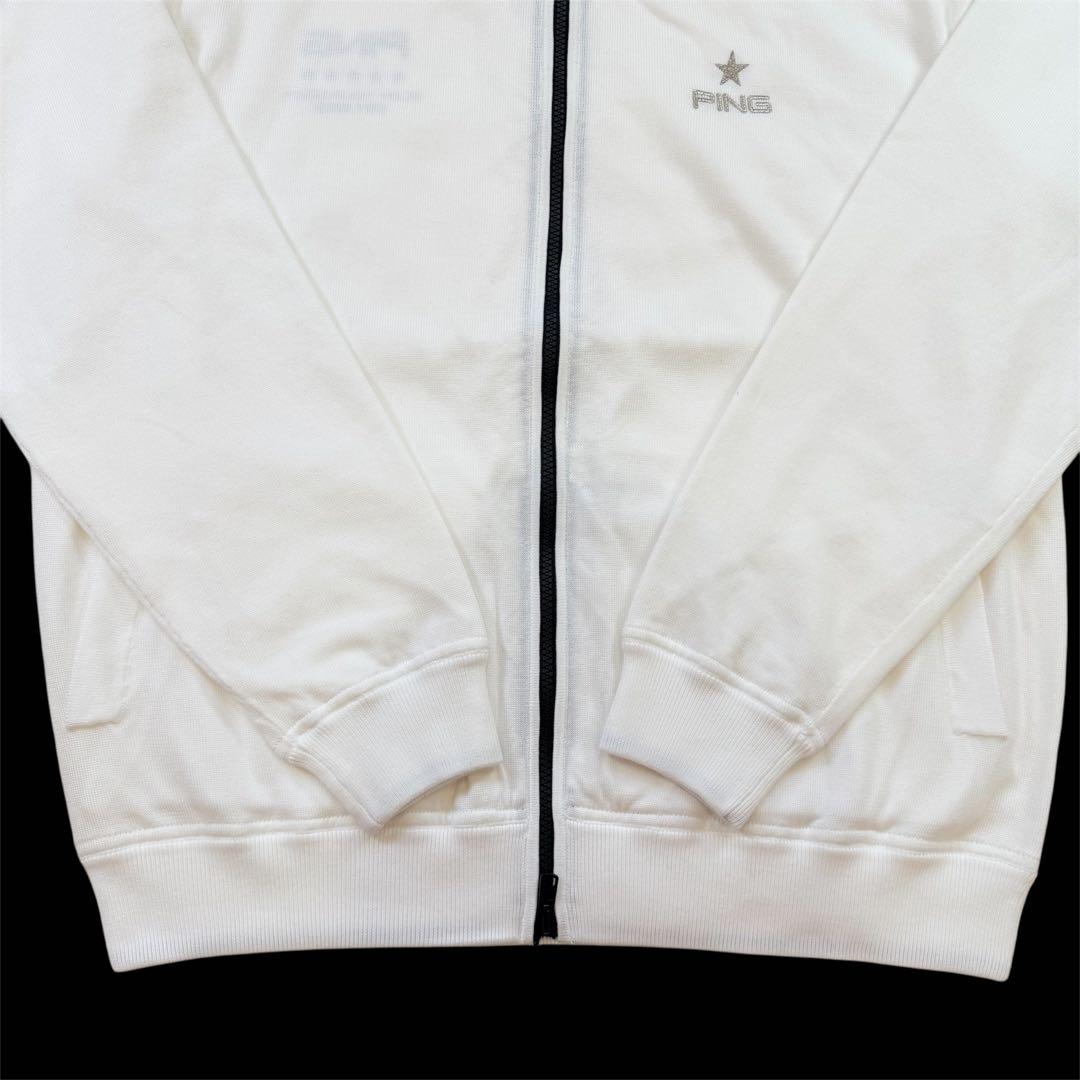 【新品】PING　リバーシブル ニット　メンズ　3L　白　フルジップ　ゴルフ