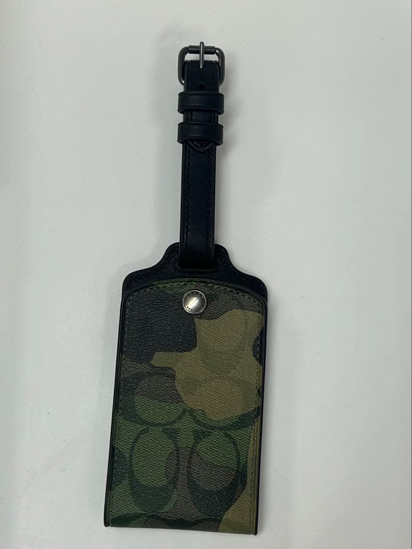 コーチ COACH ネームタグ シグネチャー ラゲッジタグ グリーンマルチ