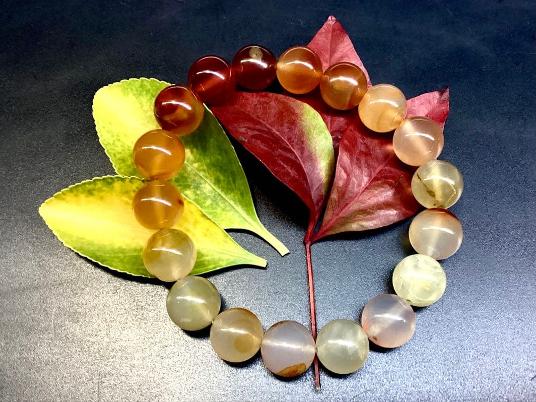 ✳限定1点物‼️ 霊峰*月山瑪瑙ブレスレット　身近な御守り　鑑別書付の本物無垢‼️