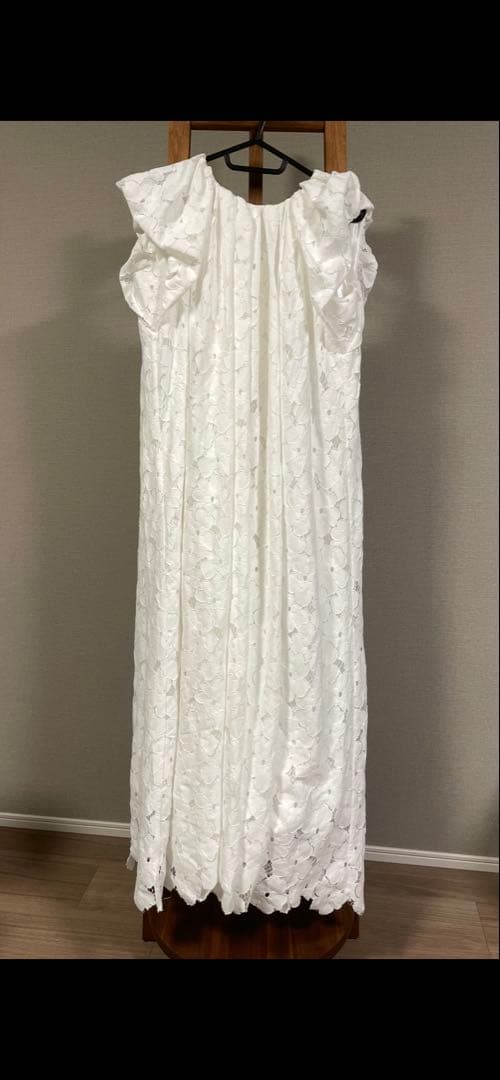 ワンピース Acka. flower lace drape one-piece