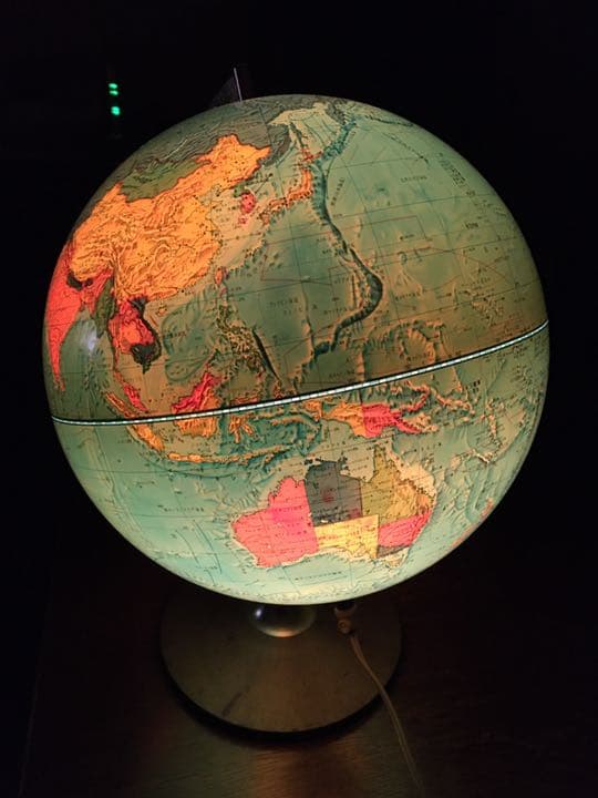 【レア】デンマーク製 ライト式地球儀 スキャングローブ 日本版