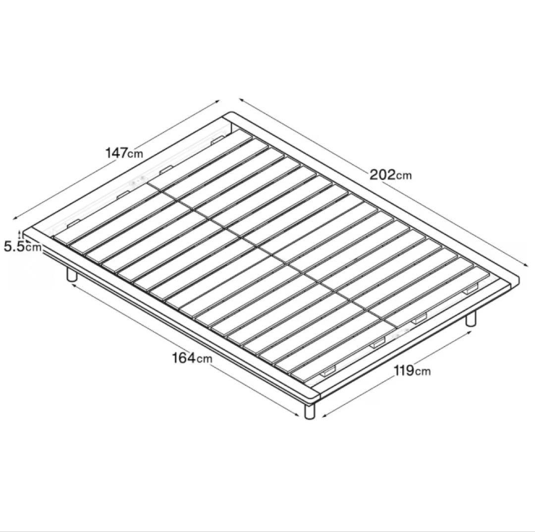 【無印】※引取のみ 木製ベッドフレーム ダブル ウォールナット