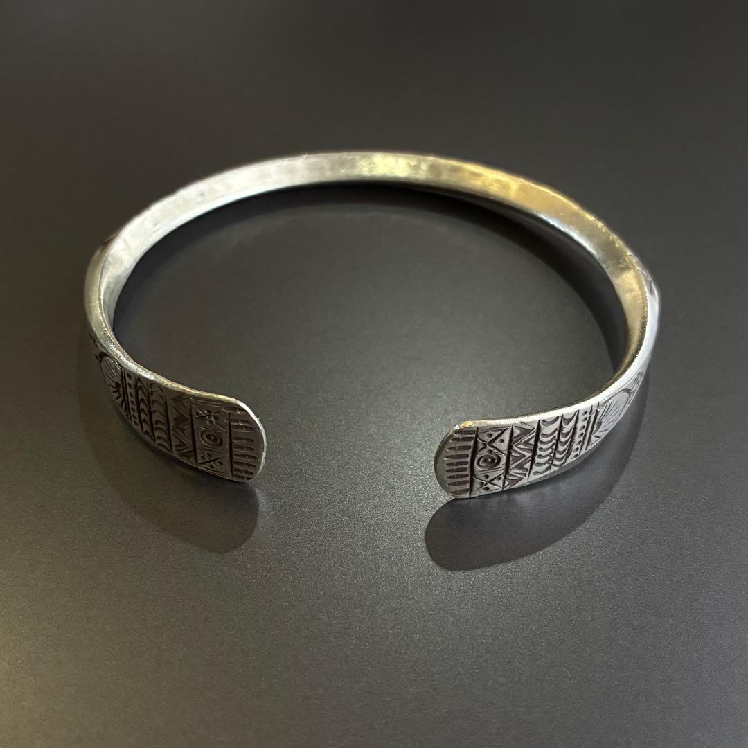 カレンシルバー バングル 魔除け 柄 カレン族 シルバー ブレスレット