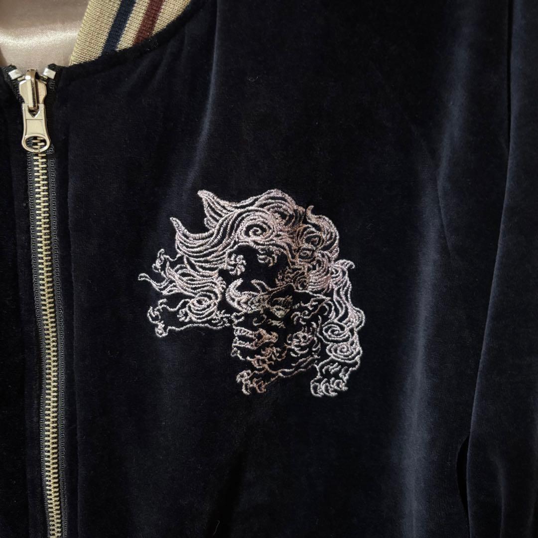 ✨希少✨tk.TAKEO KIKUCHIスカジャン ネイビー 刺繍ヴィンテージ