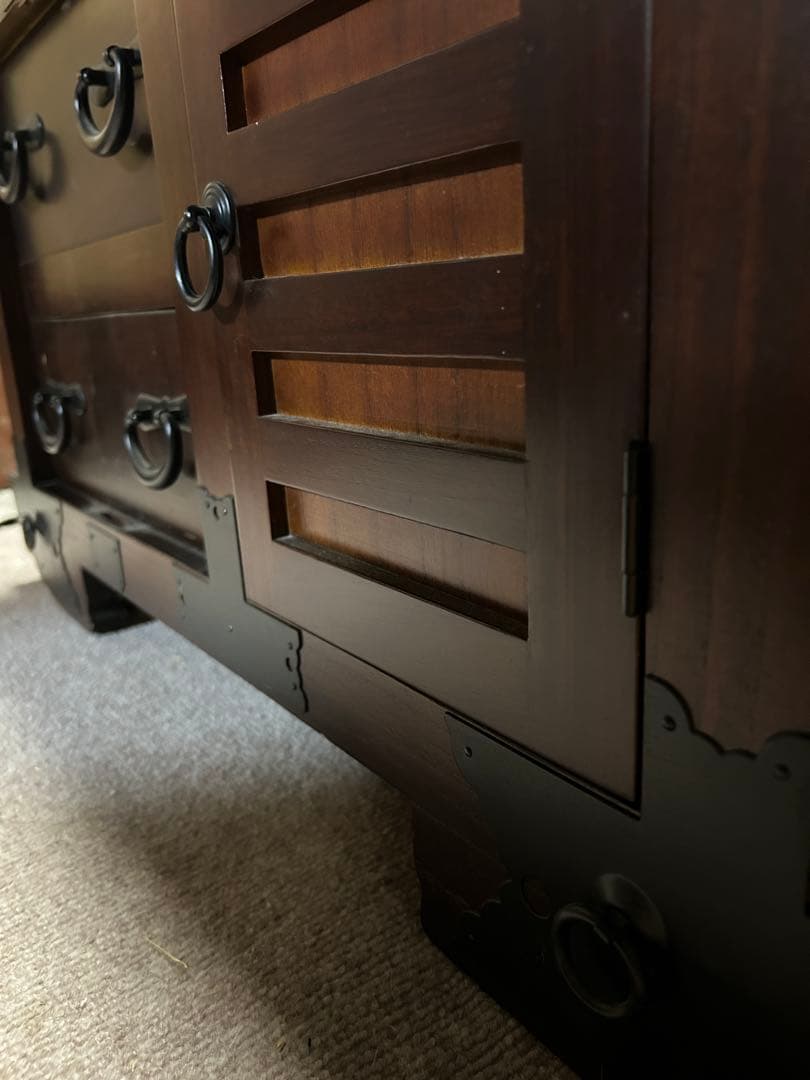 車ダンス　収納家具　龍　からくり箪笥　引出し