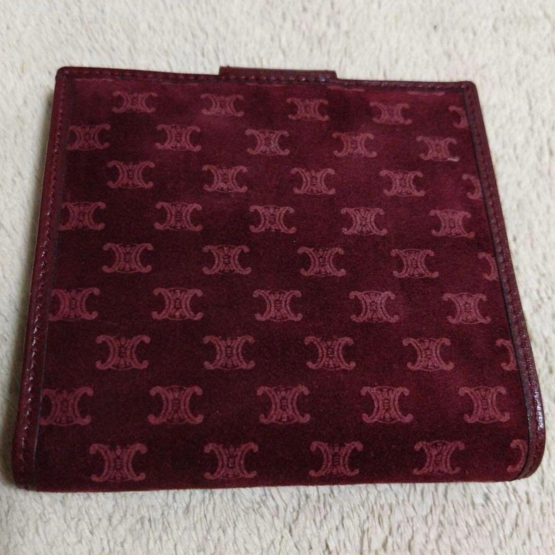 90 CELINE セリーヌ 二つ折り財布 スウェードレザー マカダム