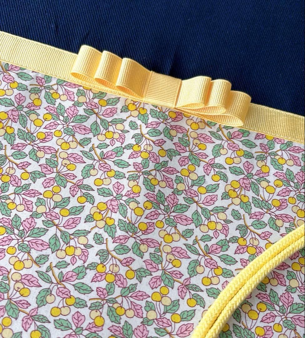 リバティ入園入学6点セット(コーリンズオーチャード・フーシャピンク&黄色リボン)