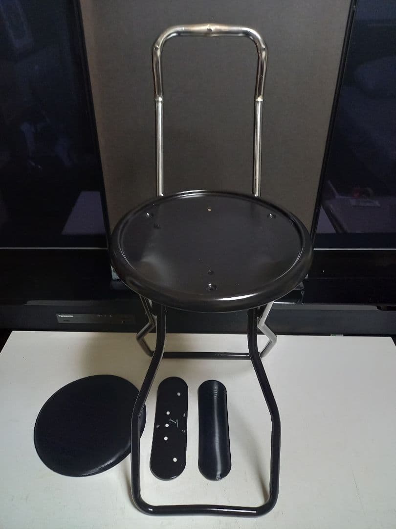 1980's　日本製　スペースエイジ　インダストリアル　ストライプ　ハイチェア