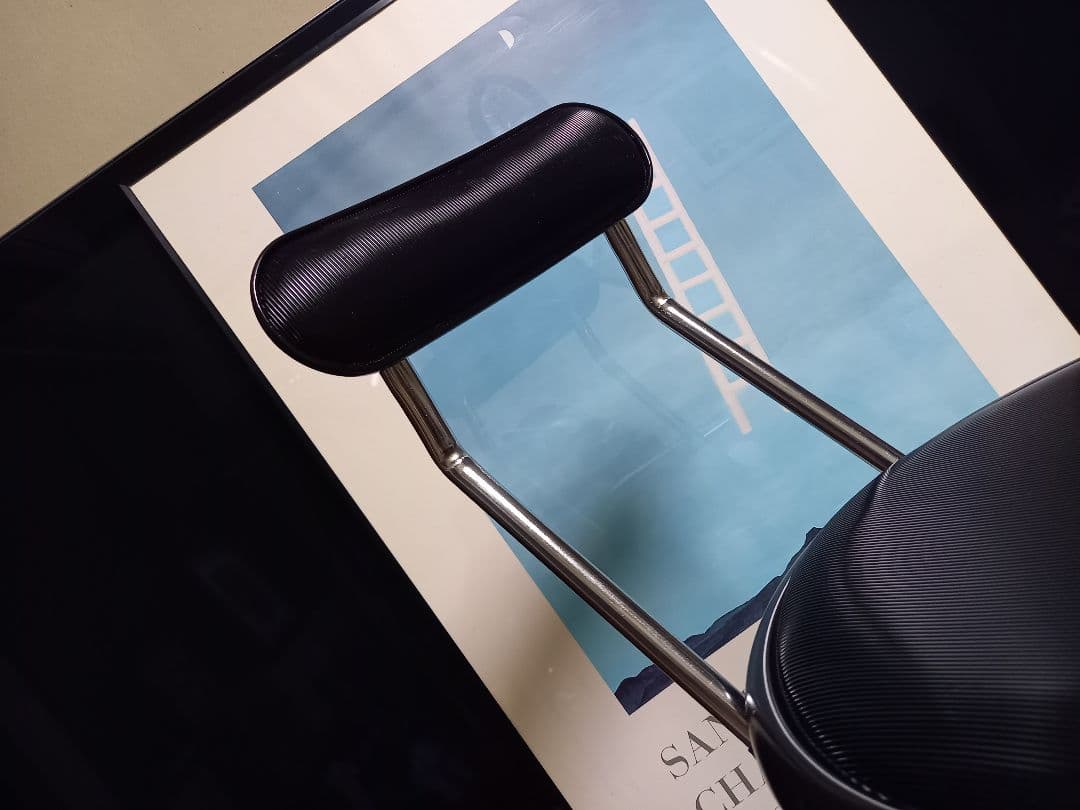 1980's　日本製　スペースエイジ　インダストリアル　ストライプ　ハイチェア