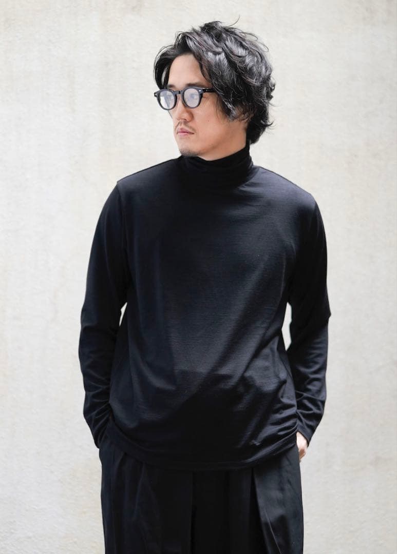 MBハイエンド尾州ウール ニットタートルネックカットソー