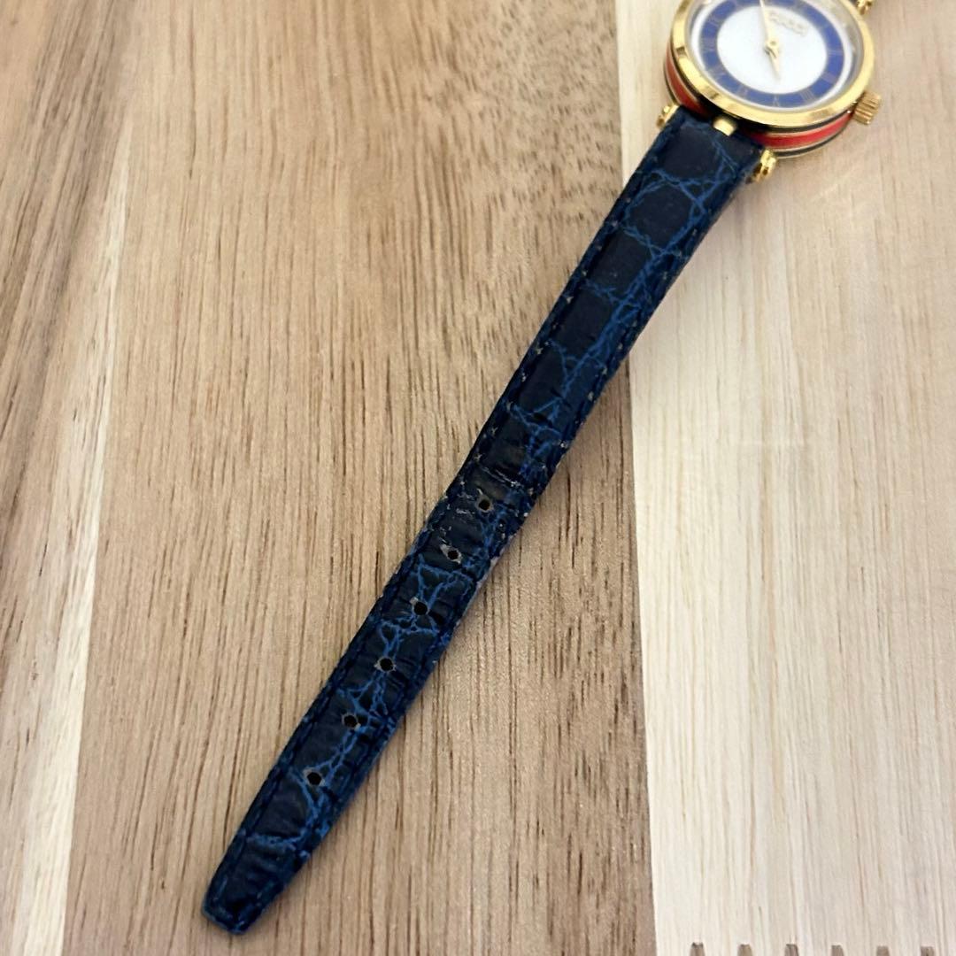 【美品】GUCCI グッチ シェリーライン ブルー オールド 腕時計