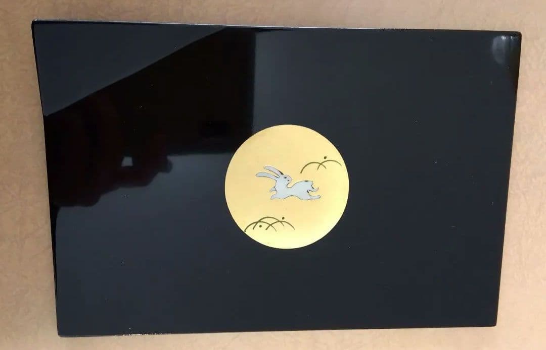 高岡漆器　銘々皿　うさぎ本金　5枚セット　螺鈿師　武蔵川義則氏