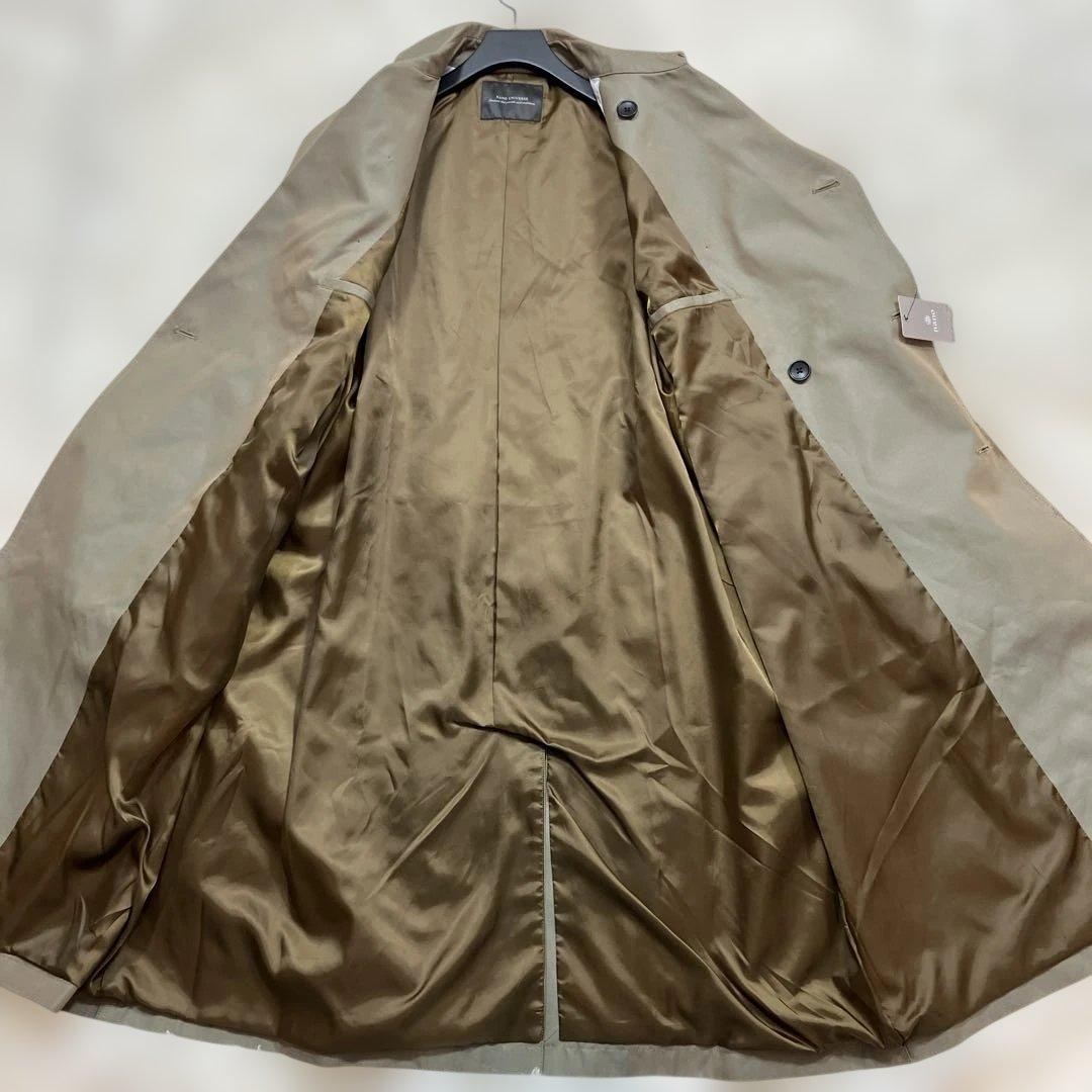 新品未使用タグ付き ナノユニバース トレンチコート ロング丈 腰ベルト カーキM