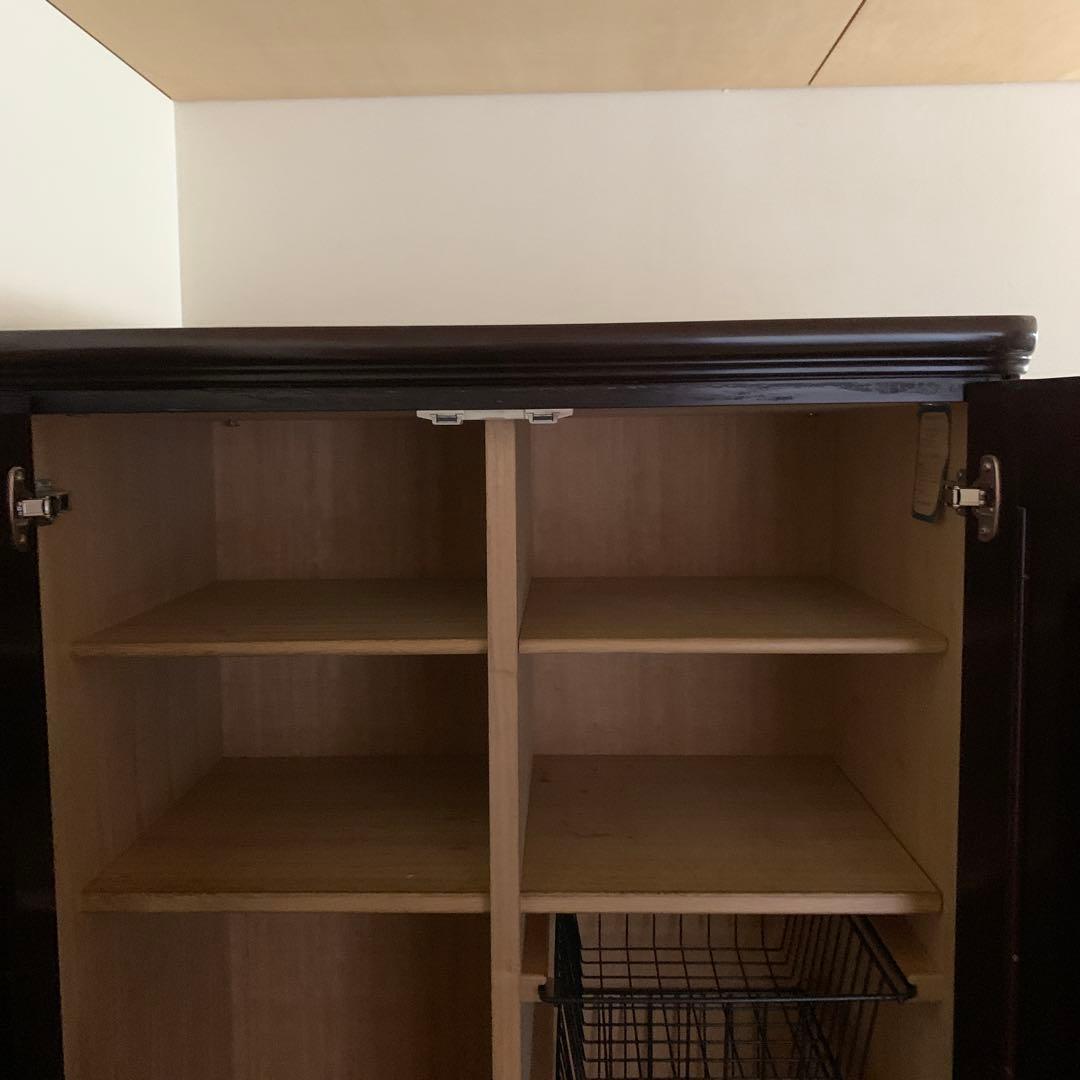 送料込！⭐︎内部桐のクローゼット　高級府中家具　紫檀　無垢の木材　収納付き