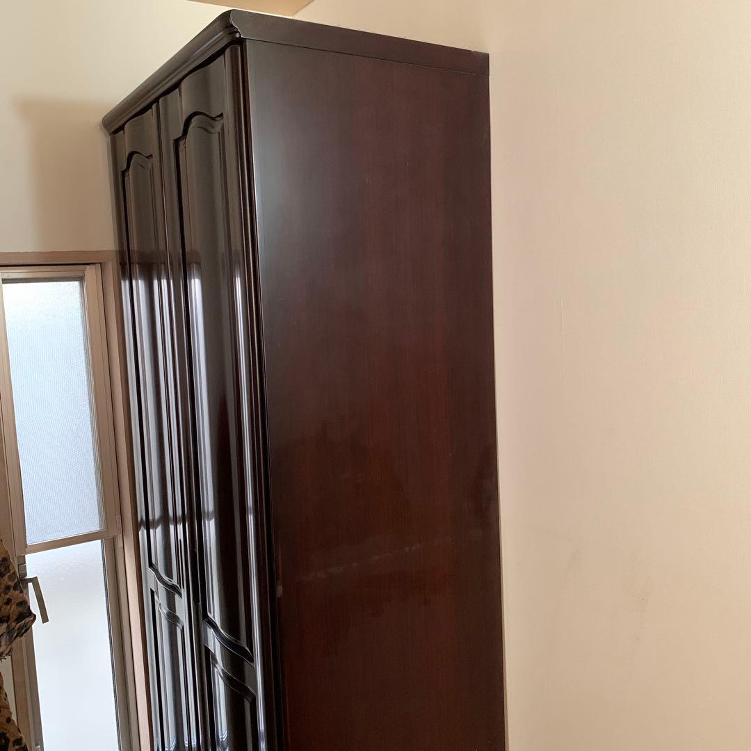 送料込！⭐︎内部桐のクローゼット　高級府中家具　紫檀　無垢の木材　収納付き