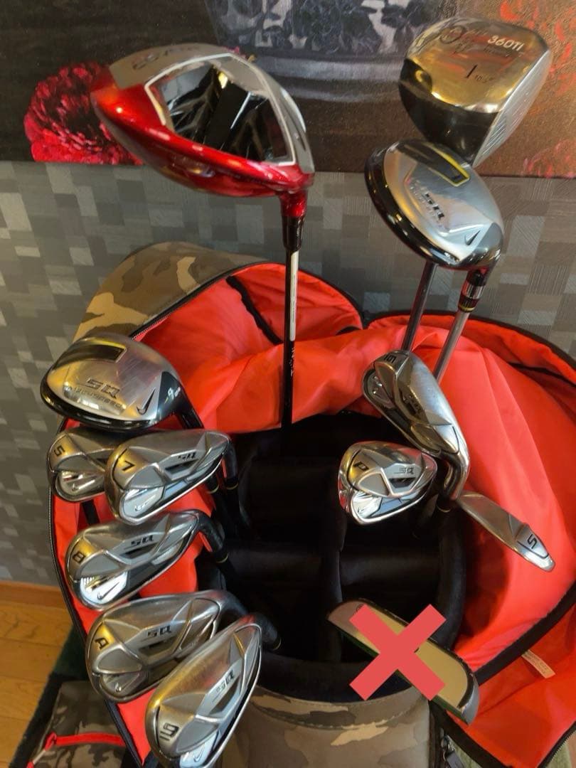 ナイキゴルフバッグ　 アイアン、ドライバー、カバーセット（バラバラ）