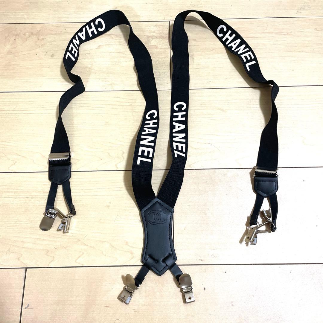 【希少】シャネル CHANEL ロゴ入り サスペンダー vintage