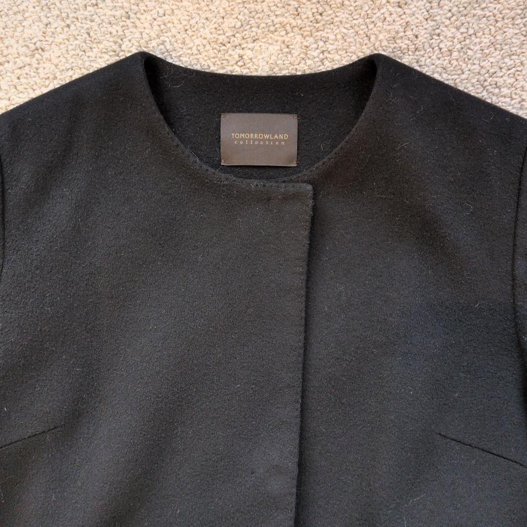 【美品】TOMORROWLAND ピュアカシミア100%コート黒 size 36
