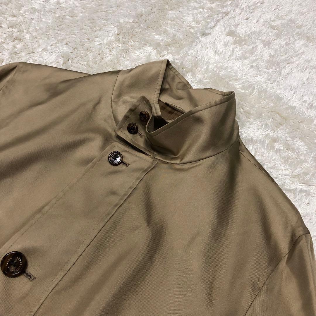 極美品✨アクアスキュータム　シルク100％　スタンドカラーコート　薄手　極艶　L