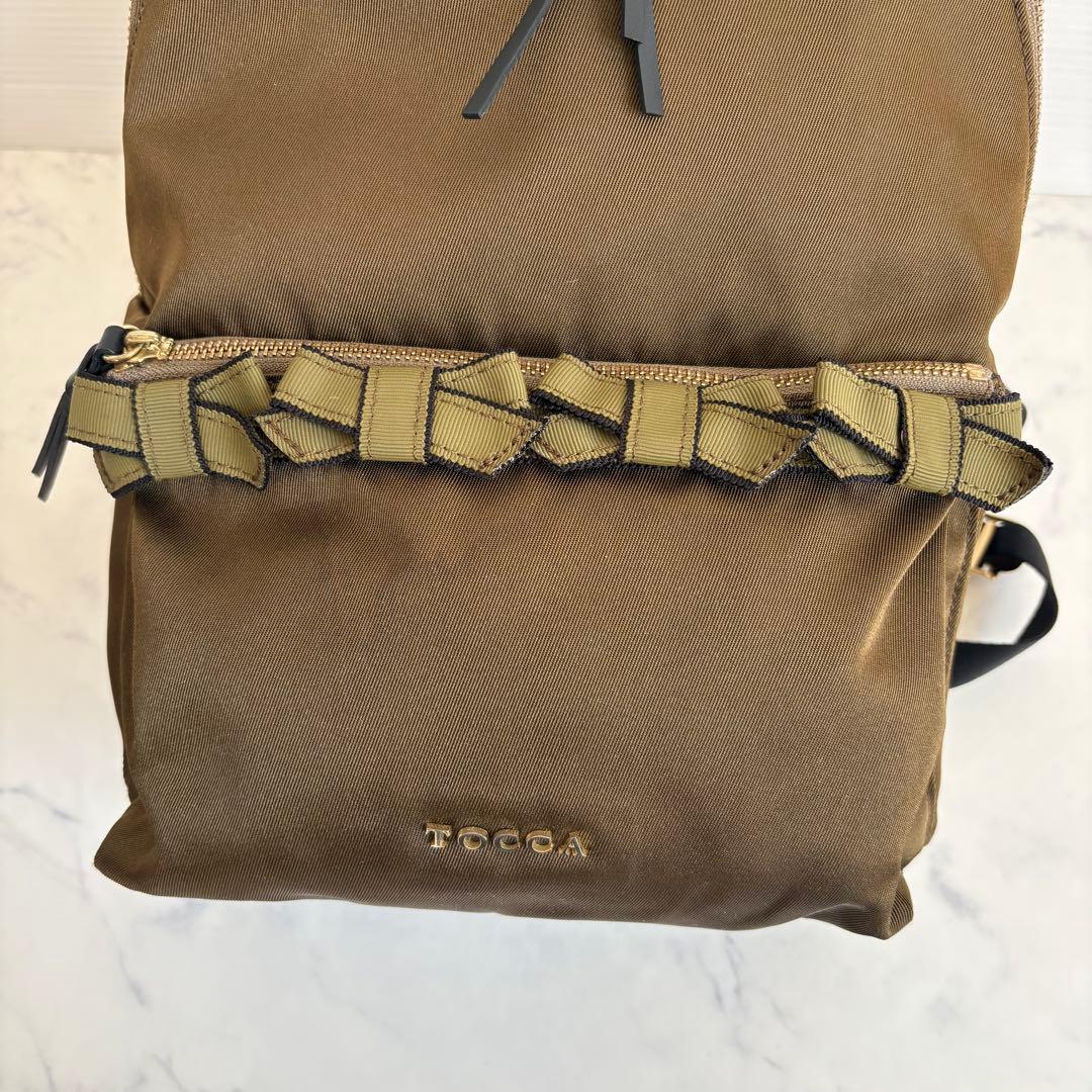 美品 TOCCA トッカ リボン リュック 定価2.7万円バックパック カーキ