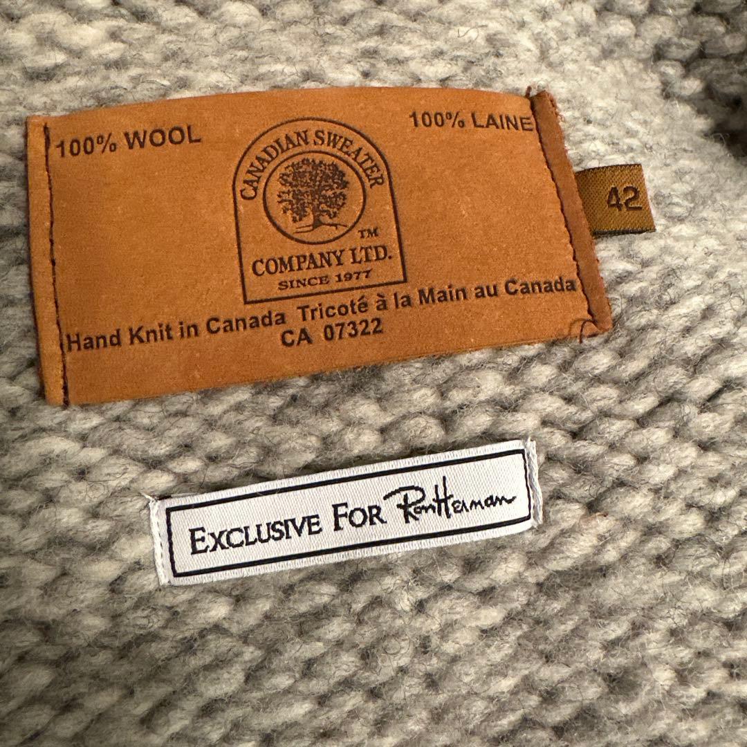 希少ロンハーマン CANADIAN SWEATER 100%ウール カーディガン