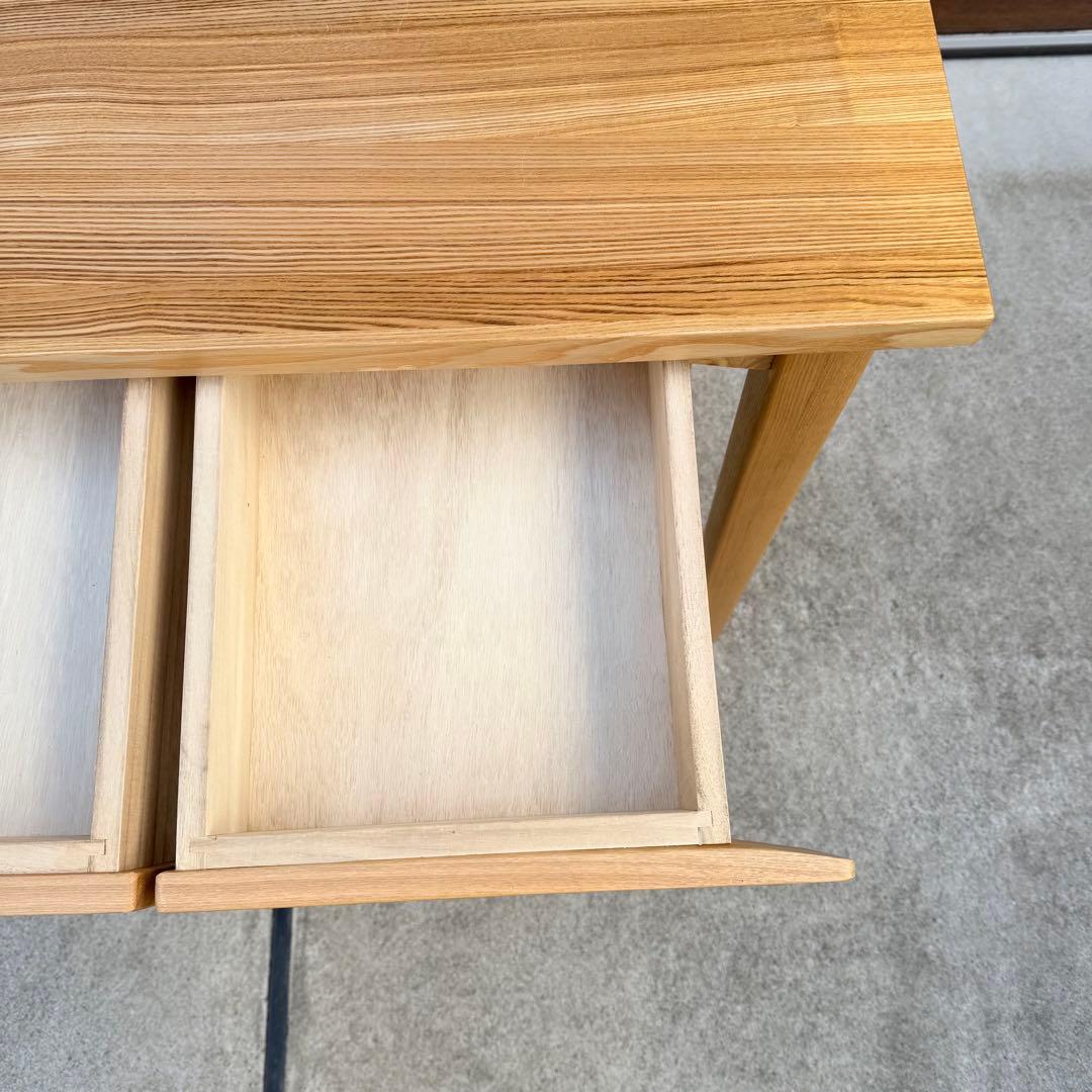 廃盤 美品 無印良品 デスク 学習机 タモ 引き出し付き