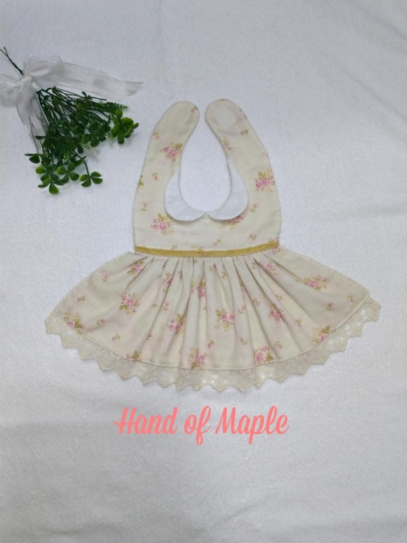 【送料無料】薔薇柄のレース付ワンピース風スタイ