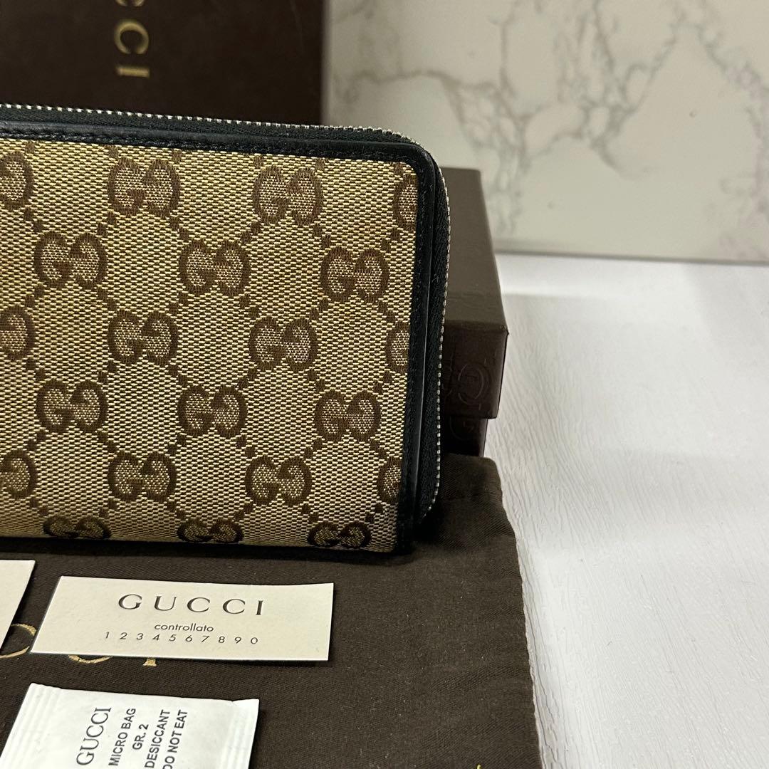 新品同様‼️ グッチ　GUCCI 財布　長財布　GGキャンバス ラウンドファスナー