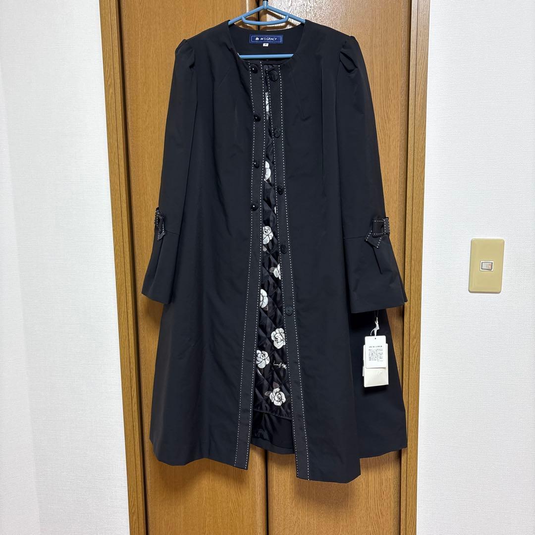 Keiko O 　M'S GRACY ブラック スプリングコート